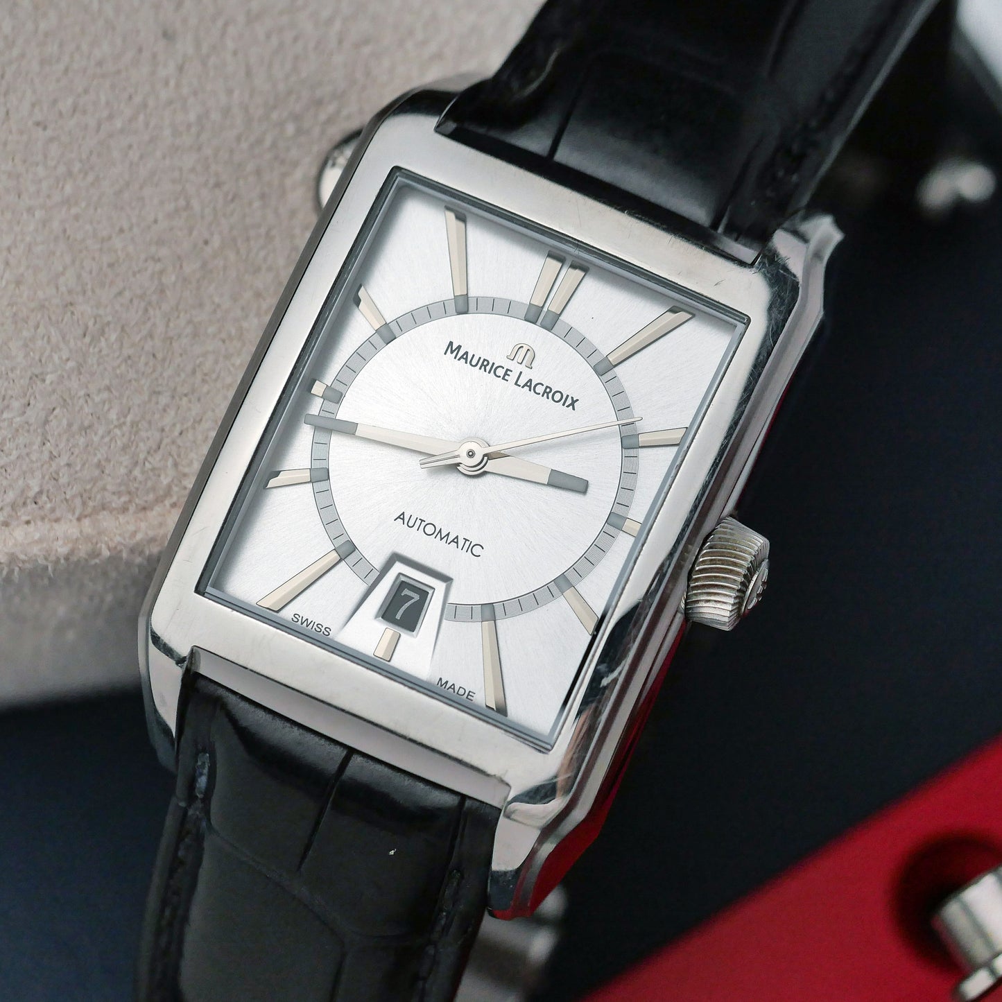 {FULL SET} MAURICE LACROIX PONTOS RECTANGULAIRE AUTOMATIC REF. PT6247