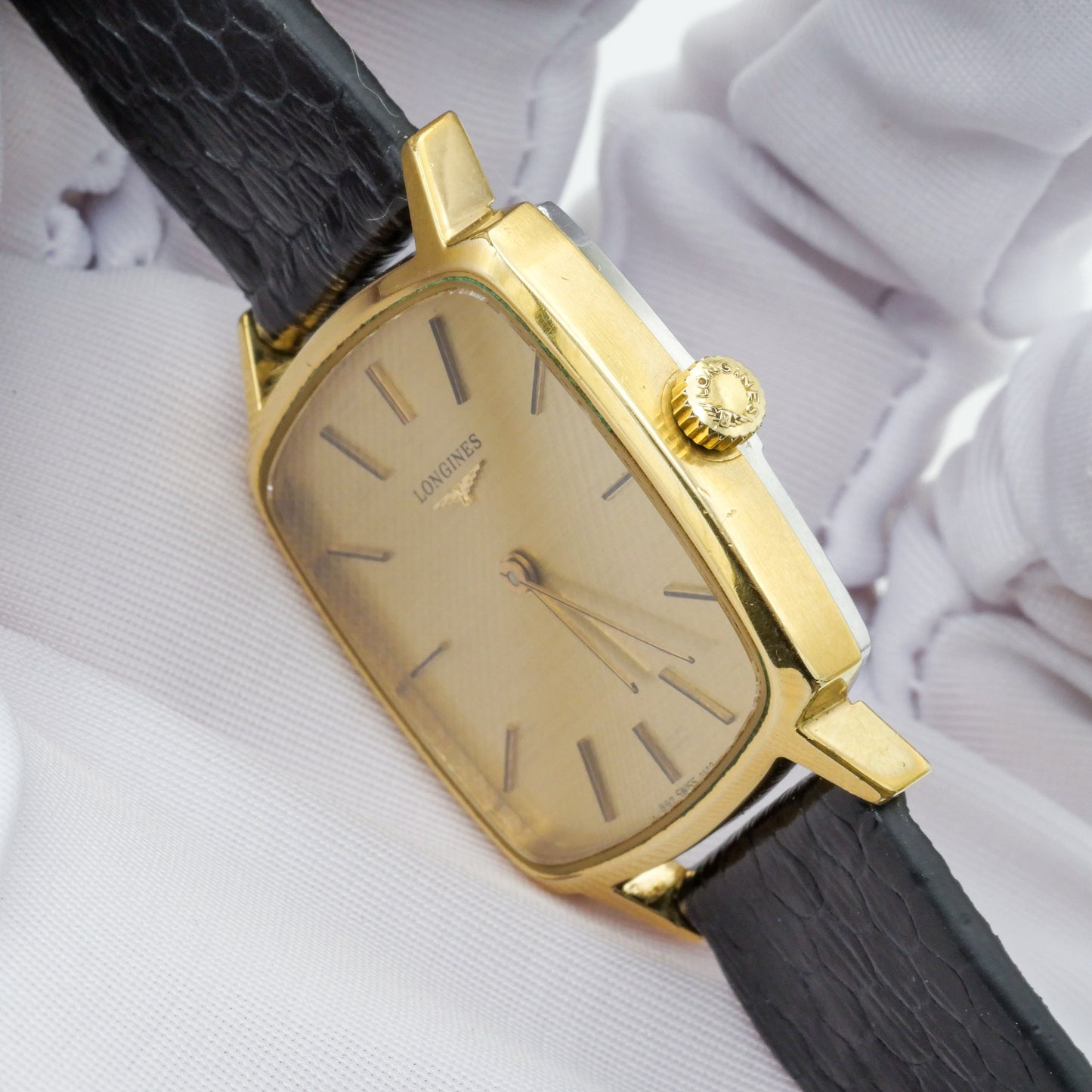 LONGINES FLAGSHIP LINEN GOLD DIAL REF. 4142-1