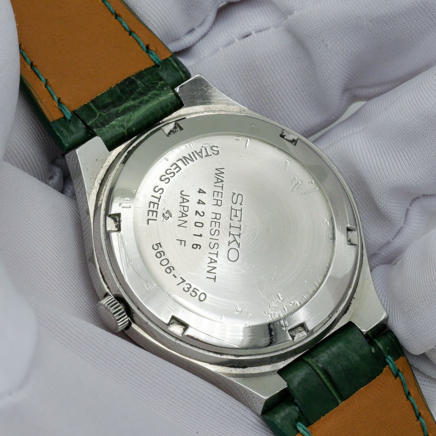 SEIKO LORD MATIC LM FACETED CRYSTAL GREEN DIAL AUTOMATIC REF. 5606-7350