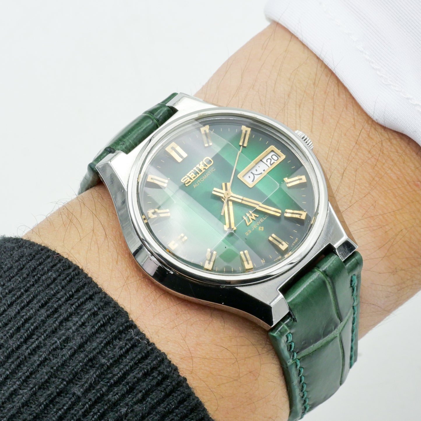 SEIKO LORD MATIC LM FACETED CRYSTAL GREEN DIAL AUTOMATIC REF. 5606-7350