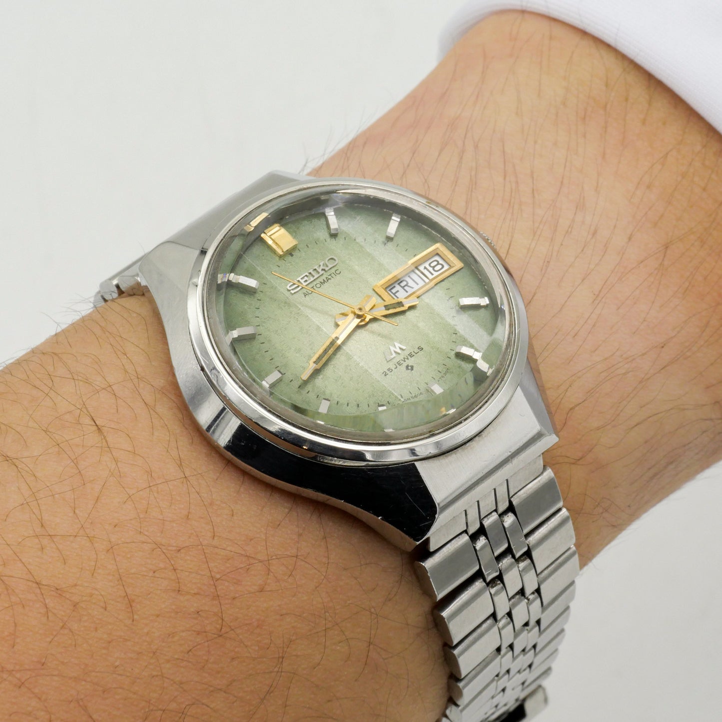 SEIKO LORD MATIC LM FACETED CRYSTAL GREEN DIAL AUTOMATIC REF. 5606-7290