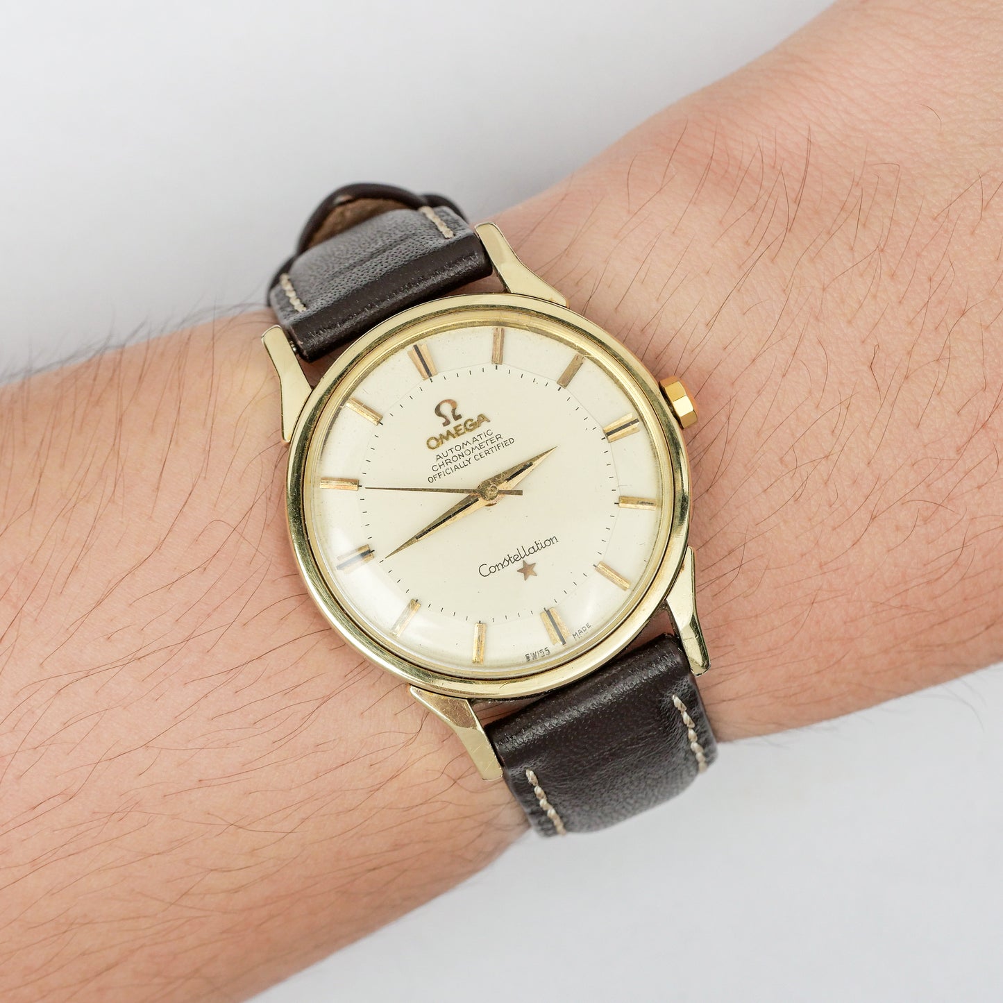 OMEGA CONSTELLATION "PIE PAN" CHRONOMETER AUTOMATIC GOLD CAPPED REF. 168.005