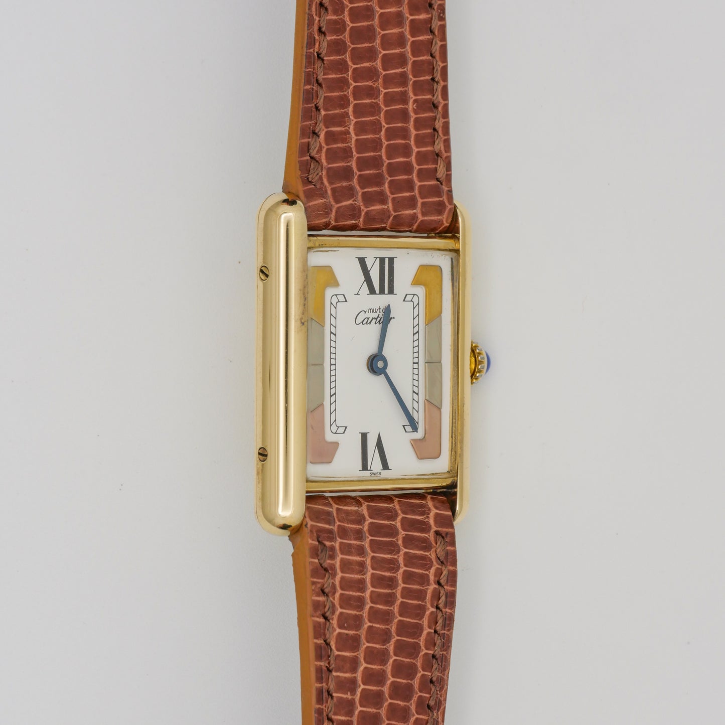 CARTIER MUST DE CARTIER TANK VERMEIL "TRINITY" DIAL REF. 590005