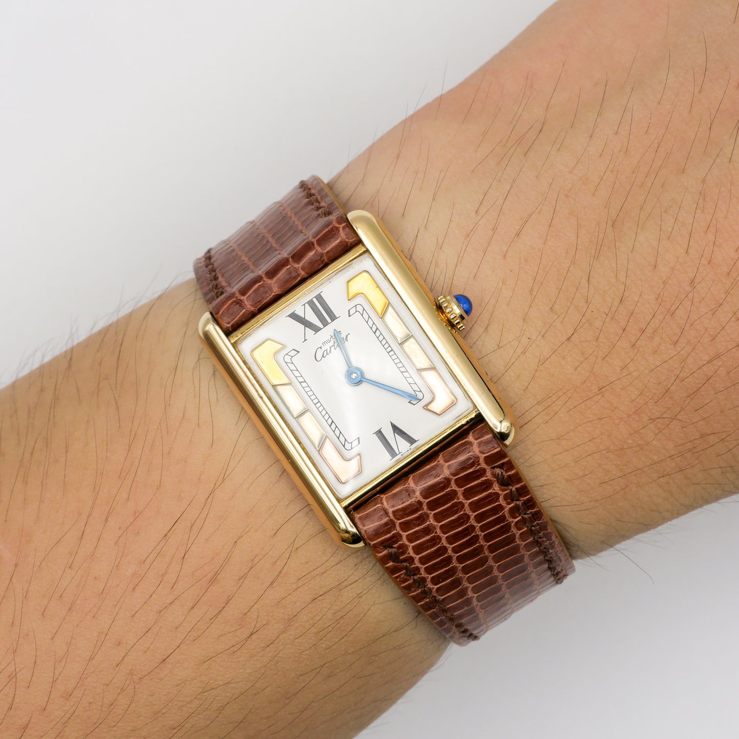 CARTIER MUST DE CARTIER TANK VERMEIL "TRINITY" DIAL REF. 590005