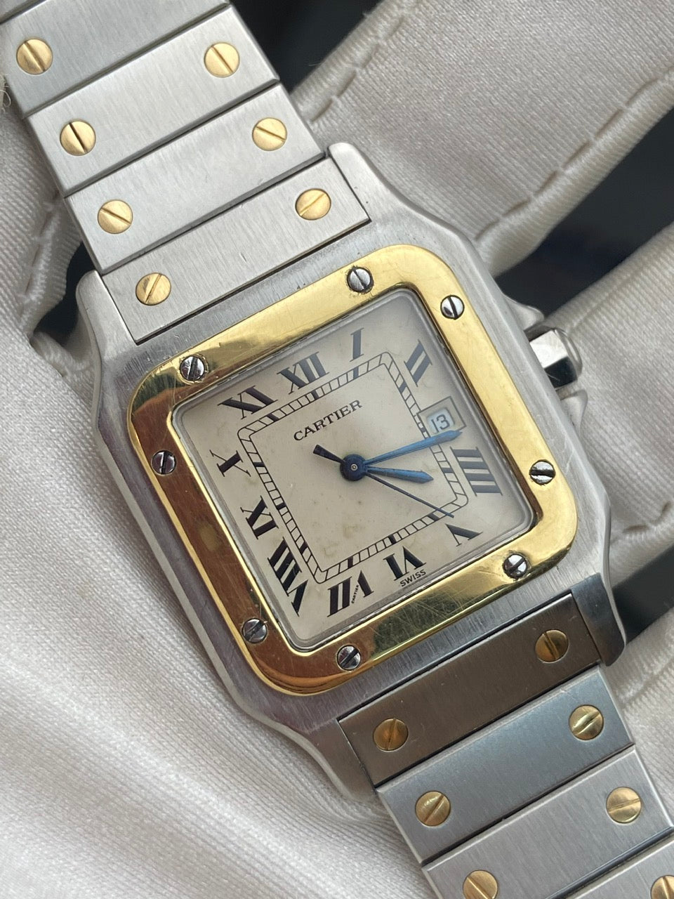 CARTIER SANTOS CARRÉE AUTOMATIC TWO TONES GOLD & STEEL REF. 2961