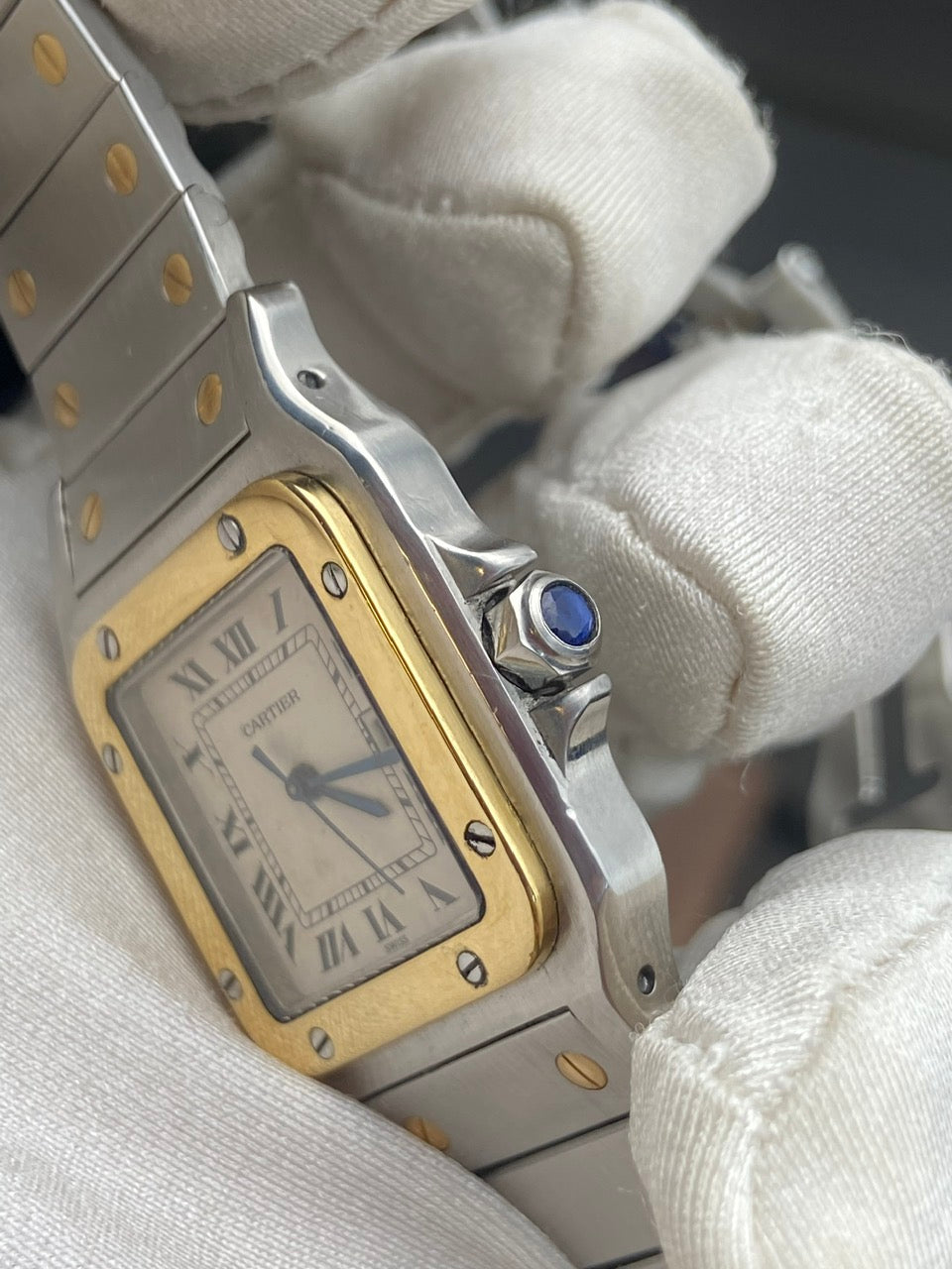 CARTIER SANTOS CARRÉE AUTOMATIC TWO TONES GOLD & STEEL REF. 2961