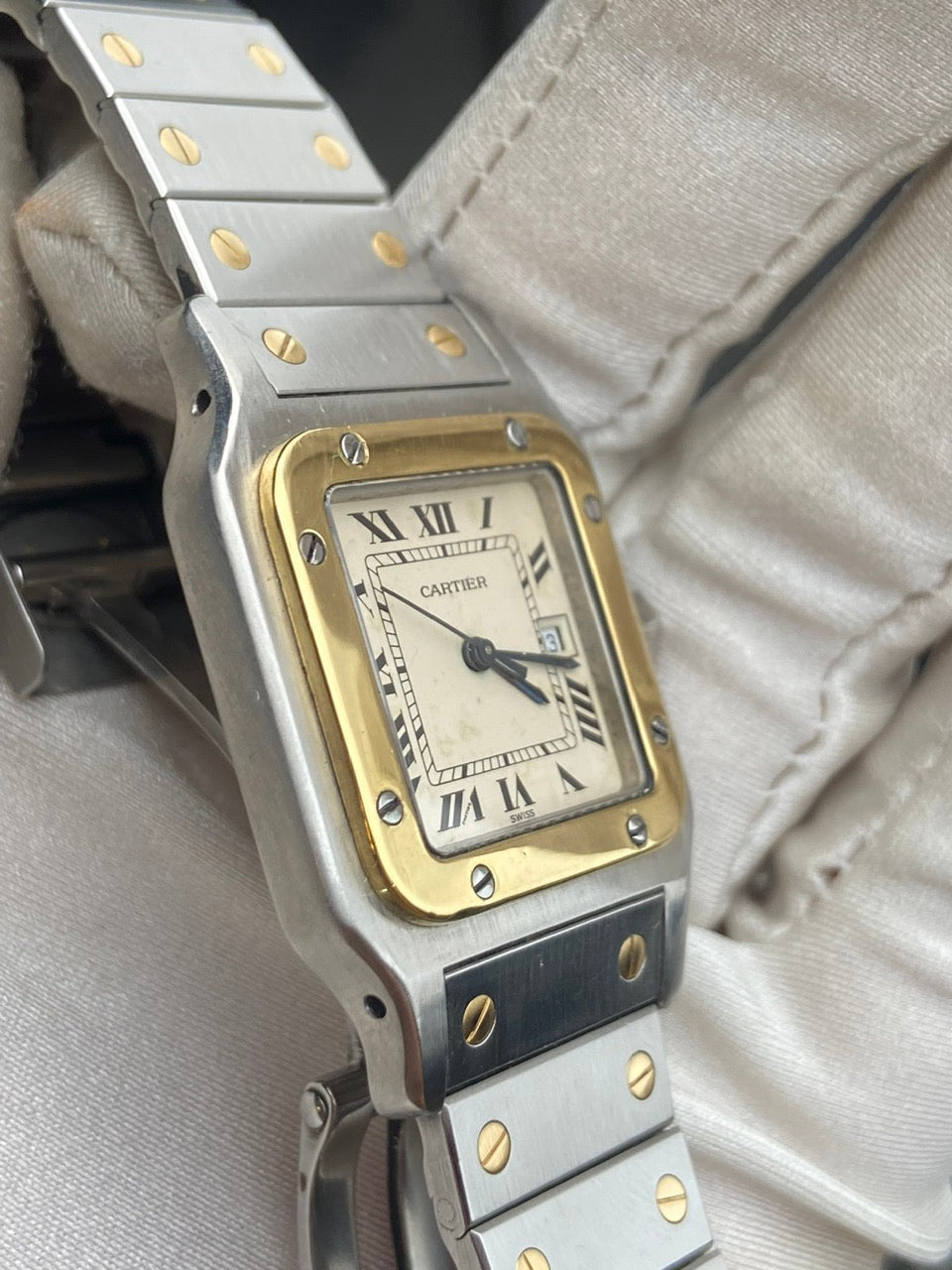 CARTIER SANTOS CARRÉE AUTOMATIC TWO TONES GOLD & STEEL REF. 2961