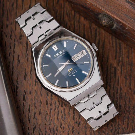 SEIKO LM SPECIAL DAY-DATE FACETED CRYSTAL BLUE DIAL AUTOMATIC REF. 5216-7110