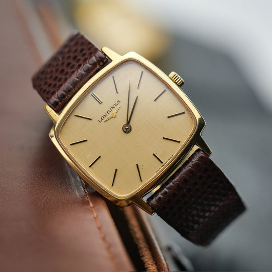 LONGINES FLAGSHIP LINEN GOLD DIAL REF. 4142-1