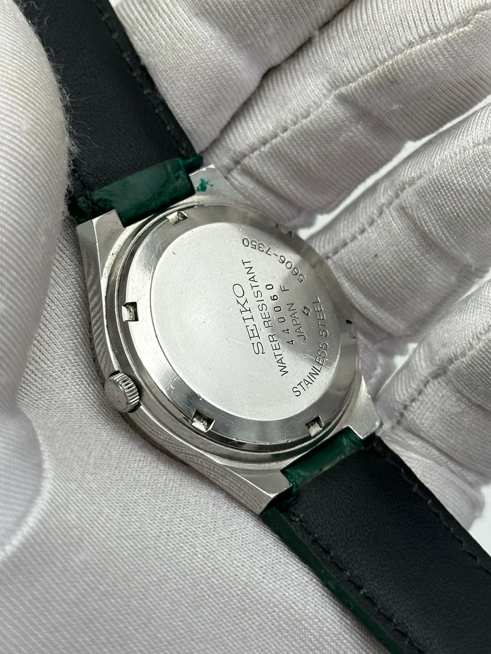 SEIKO LORD MATIC LM DAY-DATE FACETED CRYSTAL GREEN DIAL AUTOMATIC REF. 5606-7350